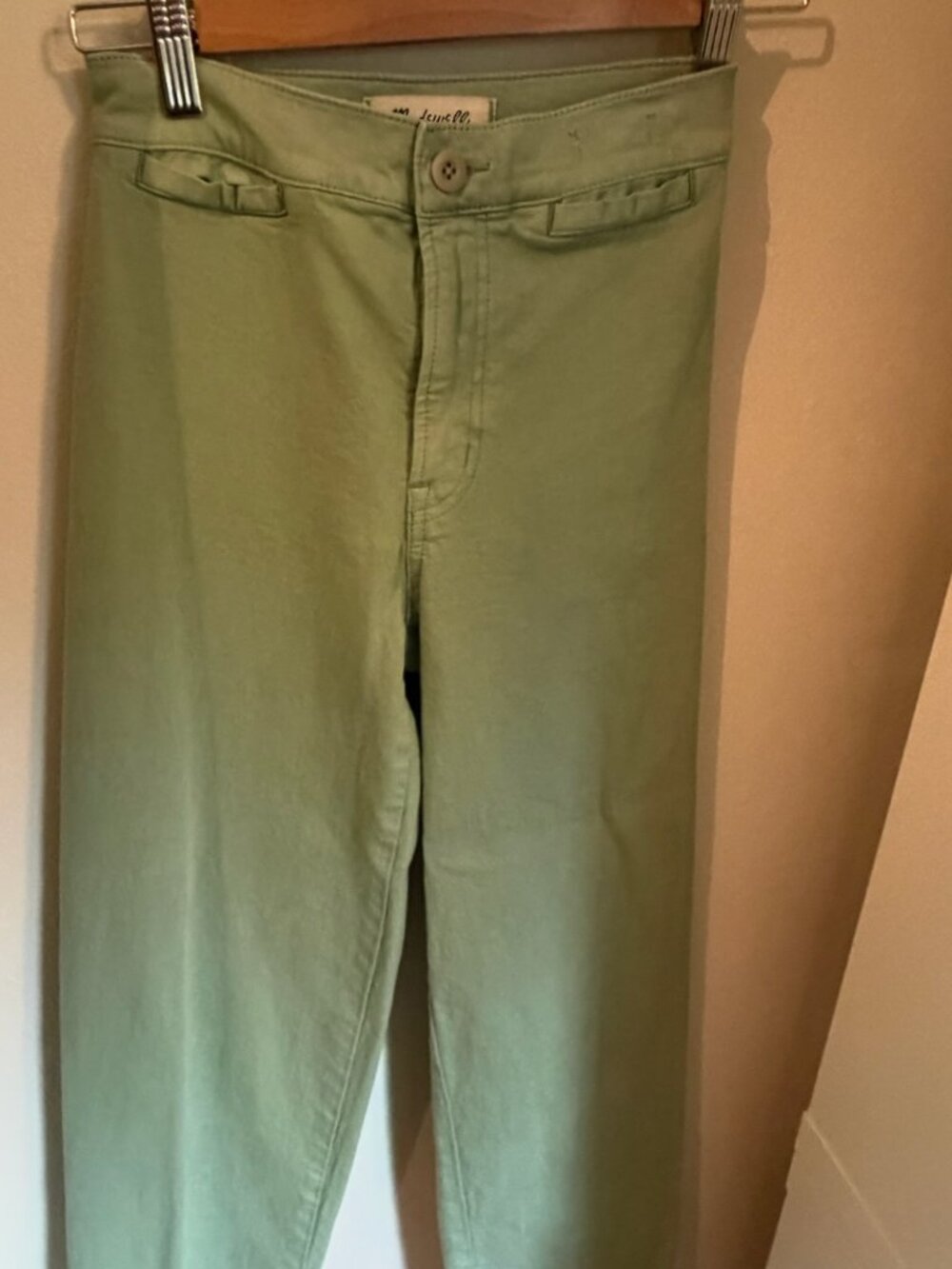 Madewell Size 23 Emmett Wide-Leg Crop in Sage Green